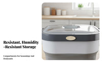 Moisture-Proof Collapsible Rice Container Space-Saving Design Airtight Rice Container Single-Press Access Lid