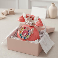 Music Princess Toy Phone Educational Musical Toy Telephone Lights and Sounds Play Phone Retro Design for Girls, Kids, Toddlers