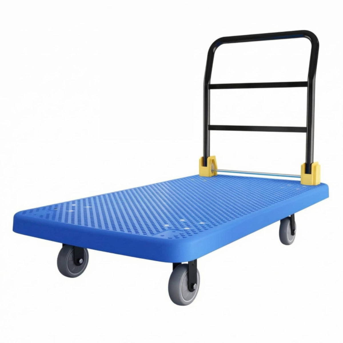 Perforated Deck Trolley Quiet Wheels Foldable Flatbed Trolley PE Board Swivel Wheel Cart