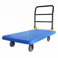 Perforated Deck Trolley Quiet Wheels Foldable Flatbed Trolley PE Board Swivel Wheel Cart