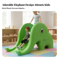 Bright Colors Elephant Slide Easy to Assemble Plastic Creature Slide Non-Slip Design Indoor Plastic Playground Safety Certified for Children, Toddlers, Preschoolers, Kindergarten, Outdoor, Backyard, Playroom
