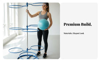 Stainless Steel Frame Exercise Ball Storage Rack Detachable Exercise Ball Stand Heavy Duty Construction Rust-Resistant for Personal Trainers, Studio Owners, Fitness Club, Physical Rehabilitation Healthcare Facility