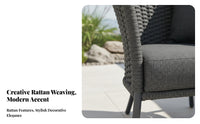 3 Pieces Waterresistant 3-Piece Woven Seating set sun-resistant 3 Piece Patio Seating Group Weather-Resistant Outdoor Furniture long-lasting Construction for Hotel Owners, Apartment Dwellers, Courtyard, Balcony, Garden, Porch