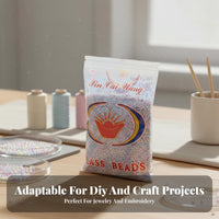 450 G Bulk Pack Glass Beads Handmade Crafts 2mm Rocaille Beads Vibrant Colors for Crafters, Beginners, Crafting, Embroidery, Art Studio