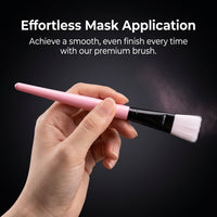 Facial Brush with Soft Nylon Bristles for Spa Treatment, Individually Wrapped Professional Application Tool, Pink Handle 14cm Length