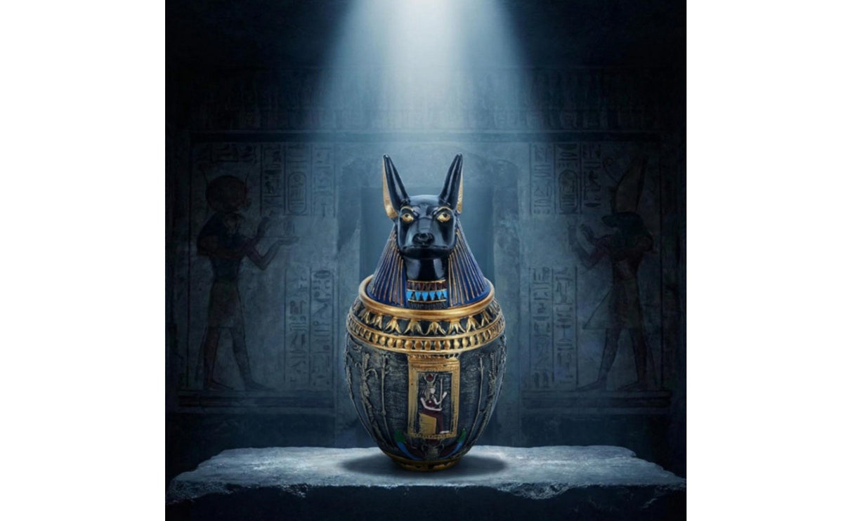Anubis Figurine Jar Collectible Resin Anubis Sculpture Gift for Living Room