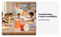 10 Pieces Thickened Kindergarten Art Cups Creative Educational Colored Paper Cups Sturdy for Children, Parents, Arts and Crafts, Classroom