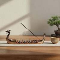 Dragon Boat Incense Holder Handmade Dragon Ship Decorative Home Decor for Indoor