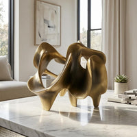 Geometric Metal Sculpture Easy to Clean Hollow Sculpture Decor Anti-Rust for Home Display