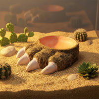 Reptile Feeding Bowl Multi-Use Reptile Food Dish Decorative Look Claw Foot Pet Bowl for Terrarium