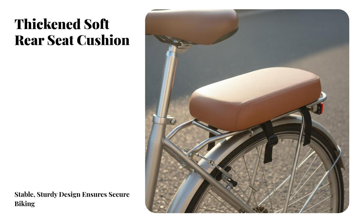 Soft & Comfortable Cycle Rear Seat Cushion High-Density Foam Universal Bike Rear Saddle Easy Installation for Children, Commuting, Cycling