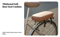 Soft & Comfortable Cycle Rear Seat Cushion High-Density Foam Universal Bike Rear Saddle Easy Installation for Children, Commuting, Cycling