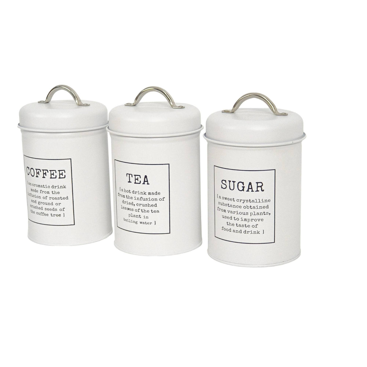 3 Pieces Kitchen Jar Set Arched Handles Metal Storage Jar Easy to Clean