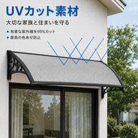 Entry Door Window Awning, Rain Shelter, Retrofit, Polycarbonate, Depth 100cm, Weather Resistant, Sun Shade