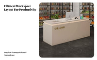 Retail Cashier Counter Sturdy Shop Front Desk Easy to Clean Modern Reception Desk for Retailers, Receptionists, Clothing Store, Lobby
