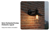 Loft Design Retro Iron Wall Lamp Hardwired Installation Vintage Metal Wall Sconce Industrial Barn Light for Homeowners, Interior Designers, Business Owners, Outdoor, Restaurant, Hallway, Warehouse
