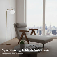 Foldable transformable Sleeper Chair 2-in-1 Design Fold-extendable Armchair Bed Adjustable Backrest Space-Saving Furniture Sturdy Frame for Small Apartment Dwellers, Students, Homeowners, Living Room, Bedroom, Home Office