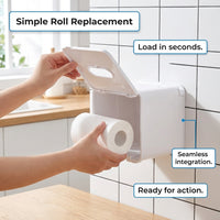 Cabinet Under Paper Towel Holder, Wall Mounted Dispensing Roll for Kitchen, No Drill Design, Lightweight & Space-Saving for Easy Access