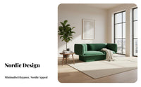 Nordic aesthetic 3-Seater Sofa Modern Design 3-Seater Minimalist Couch Clean Lines Living Room Furnishing Designer Inspired for Interior Designers, Apartment Dwellers, spa, Waiting Area, Lobby, Office