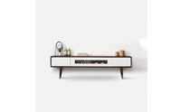 TV Cabinet Solid Wood Media Console Low-Profile TV Cabinet with Glass Doors for Living Room, Small Apartment