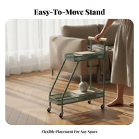Floor-Standing Multi-Level Rolling Flower Pot Holder Movable with casters Plant Rack Space-Saving Tiered Stand Sturdy Base for Indoor Gardeners, Homeowners, Balcony, Living Room, Small Spaces, Bedroom