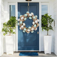 Easter Egg Wreath, Raffia Egg Wreath Rustic Design Easter Egg Wreath Handcrafted Hanging Ornament for Holiday Decorators, Homeowners, Entryway, Wall, Window Display