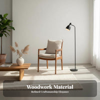 Nordic Design Wooden Armchair sturdy Wood Frame Single Person Seat Modern Minimalist design Indoor Furniture Ergonomic spinerest for Apartment Dwellers, Homeowners, Professionals, Dining Room, Home Office, perusing corner, Small Spaces