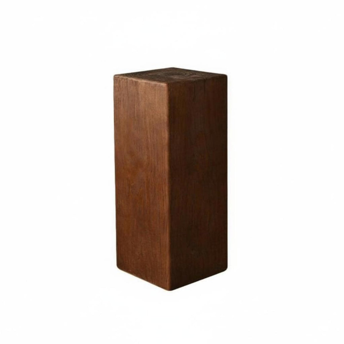 Rustic Design Solid Wood Block Table Vintage Look Pedestal Stand Unique Grain Pattern Accent Stool Handmade for Interior Designers, Apartment Dwellers, Small Areas, Living Room, Entryway, Bedroom