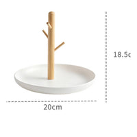 Round Tree Branch Tray Stand Lightweight Desk Tray Organizer for Countertop