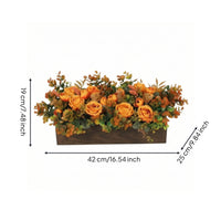 Artificial Flower Arrangement with Wooden Box Rustic Floral Centerpiece with Wooden Completely Full Artificial Floral Centerpiece