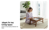 Japanese-Design Design Tatami Tea Table with Storage Sturdy Construction Tatami Desk Stable Structure Household Furniture Rounded Corners for Minimalists, Apartment Dwellers, Families, Bay Window, Bedroom, Floor Seating Area, Living Room