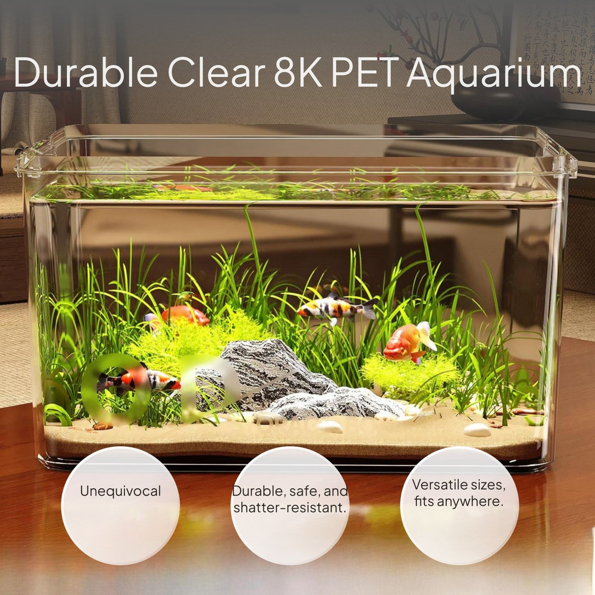 Eco Desktop PET Aquarium for Turtles and Goldfish