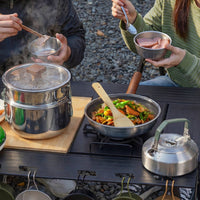4 Pieces Camping Cookware Kit Resistant Camping Pot Set Outdoor Use Portable Cooktop Cookware for Campers