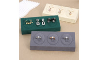 Upright Tabs Locket Stand Three-Slot Jewelry Display Stand Suede-Like Retail Fixture Rectangular