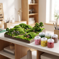 Tree Powder with Flocking Fine-Textured Miniature Flocking Realistic Miniature Grass for Craft Scenery