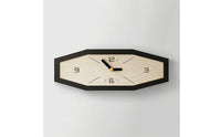 Hexagonal Wall Clock Elegant Clock with Woodgrain Dial Large Slim Profile for Living Room, Home Office