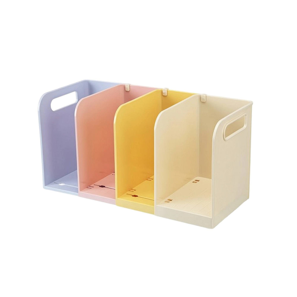 Book Organizer with Handles Desktop Bookends with Dividers Expandable
