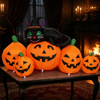 Cat on Pumpkin Inflatable Waterproof Inflatable Pumpkin and Cat for Homeowners, Yard, Lawn