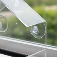 Acrylic Birds Feeder Easy to Clear Avian Window Feeder No Assembly Needed for Kids, Cat Owners, Balcony, Patio