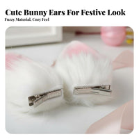 2 Pieces Soft Hare Ear Fastener S Ancient Design Hare Ear Hair Fastener S Creature Ears Cute Design Costume Headwear Easy To