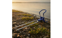 Double Prong Fishing Rod Holder with Adjustable Head Sturdy Rod Holder with Ground Stake Hands-Hands-off Compact for Fishermen