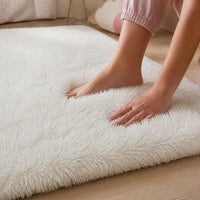 Nordic Style Shaggy Faux Fur Area Rug for Bedroom Living Room