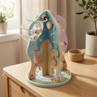 Tree Bead Maze Sliding Pieces Wooden Bead Maze Fine Motor Skills Roller Coaster Wire Toy