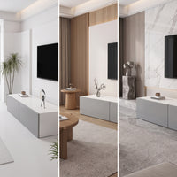 TV Cabinet with Doors Contemporary Television Stand Floor-Standing TV Stand for Living Room, Small Apartments