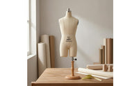 Linen-Like Tabletop Dress Form Split-Leg Female Dress Form Mannequin Size Markings Draping Mannequin Wooden Base for Fashion Designers, Dressmakers, Tailors, Design Workshop, Sewing Studio