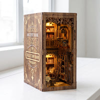 Book-Shaped Display Scene Kit Decorative Bookshelf Insert Relaxing 3D Wooden Puzzle for Library