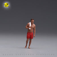 1/64 Scale Hand-Painted Resin Figure of Man in Swimwear