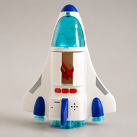 Space Playset Educational Toy Rocket Toy Space Base Toy with Astronaut Figure 4-6 Years Old Kids Birthday Present Light Up Sound Toy