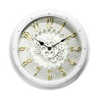 Retro Gear Wall Clock Non-Ticking Industrial Wall Clock Quiet Steampunk for Living Room