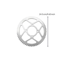 Metal 420-60T Sprocket Silver Sprocket with Cutout Spokes Toothed Drive Chain Precision-Cut for off-Road Motorcycles